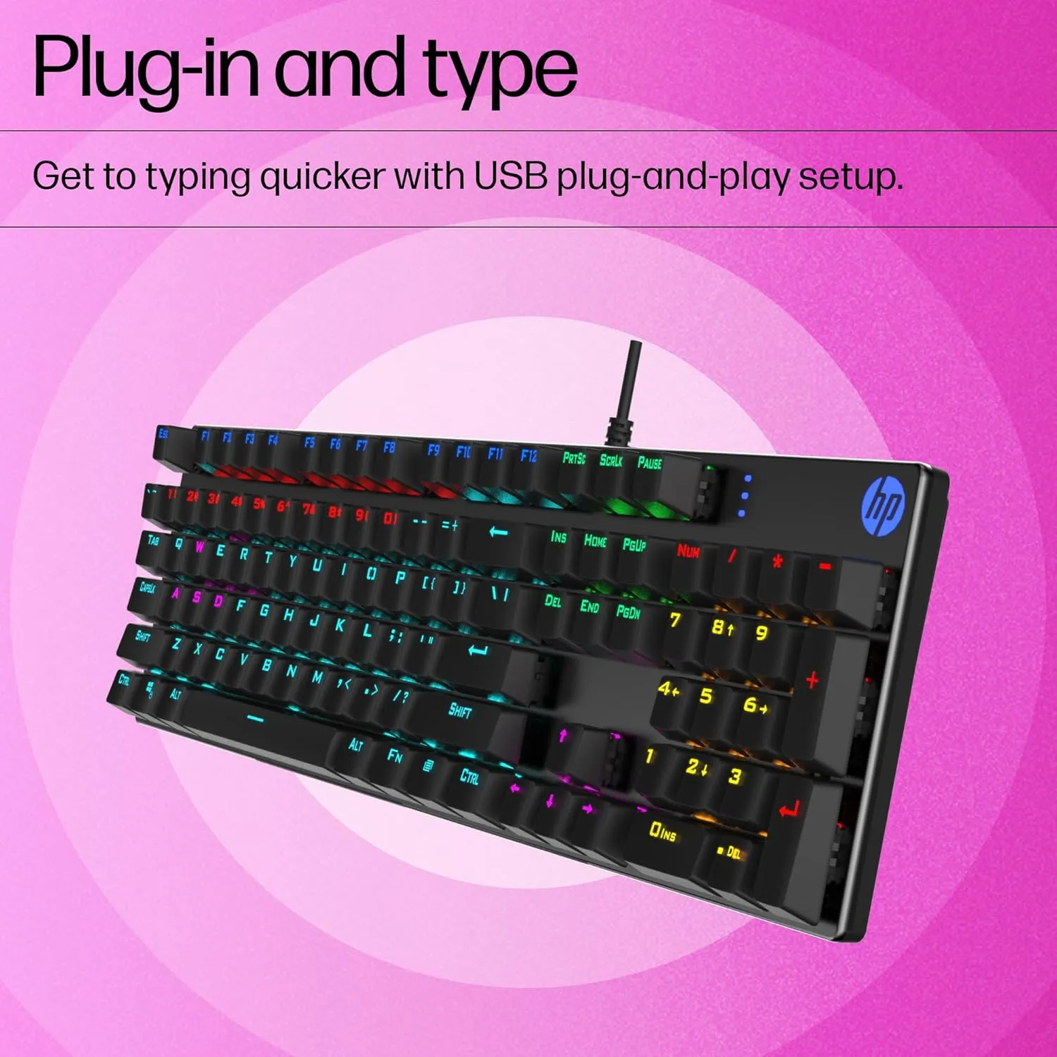 HP USB Keyboard Gaming Mechanical GK400F (Black) view 7